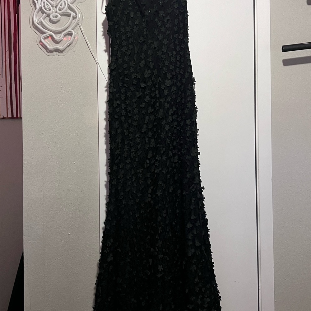 Elegant Black Textured Gown